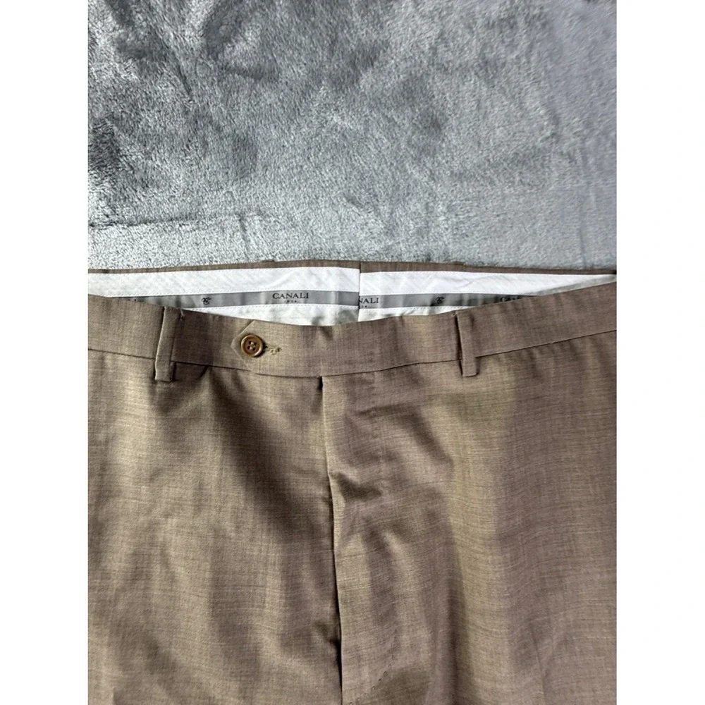 Canali 13290/37 Suit Size 48 Brown Flat Front Full Set Italy Designer